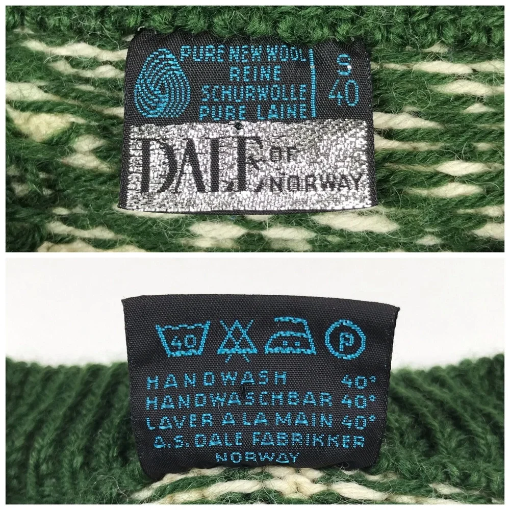 Vintage Dale Of Norway Unisex Wool Cardigan Sweater Sz 40 (Small) - Picture 7 of 13